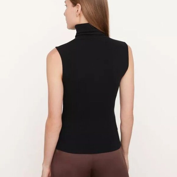 Vince Sleeveless Turtleneck Top in Black Size Medium NWT - Picture 2 of 5